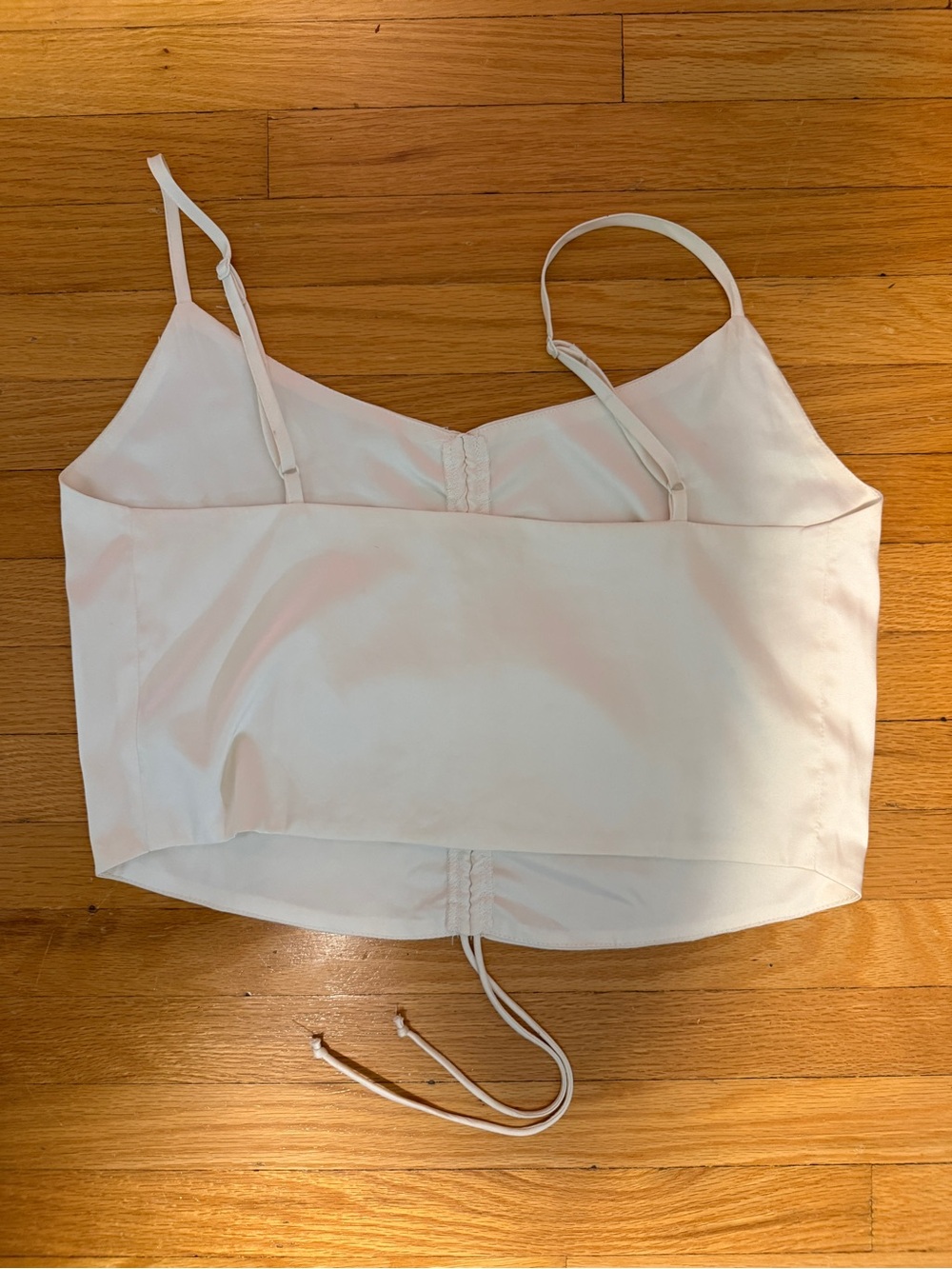 Cream Ruched Front Cami Tank Top - Picture 3 of 3